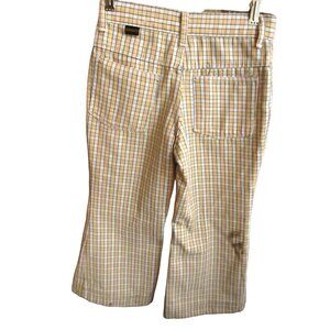 26x19 Vintage 1970's Boys Girls Jeans YELLOW PLAID BELLBOTTOM FLARE DENIM HIPPY